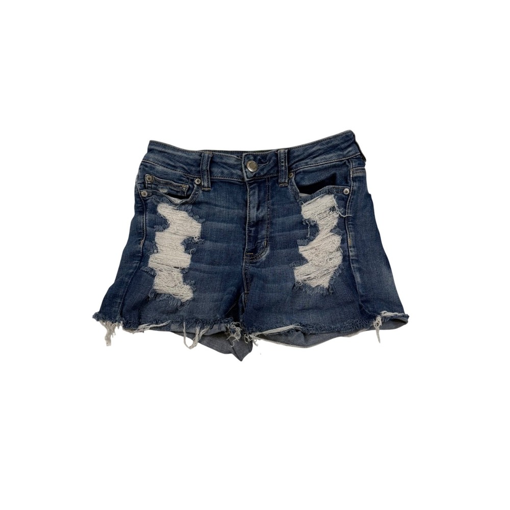 American Eagle Ne(x)t Level Stretch Distressed Denim Shorts Medium Wash Size 6